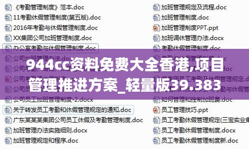 944cc资料免费大全香港,项目管理推进方案_轻量版39.383-6