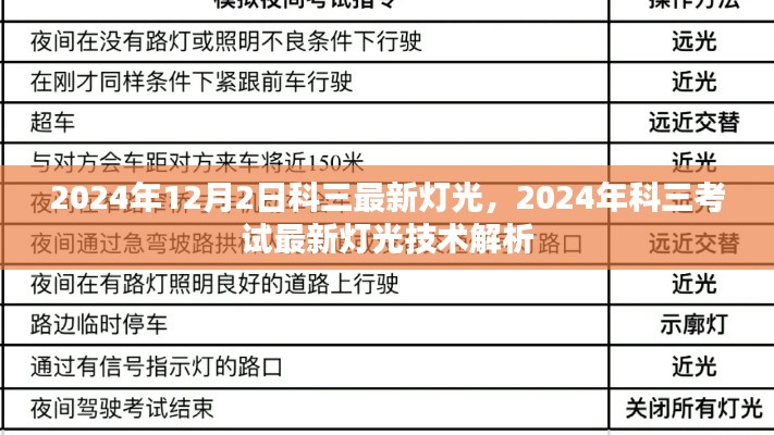 2024年科三考试最新灯光技术解析与操作指南