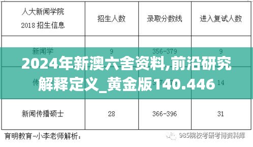 2024年新澳六舍资料,前沿研究解释定义_黄金版140.446