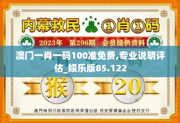 澳门一肖一码100准免费,专业说明评估_娱乐版85.122