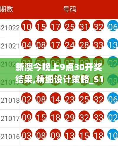 新澳今晚上9点30开奖结果,精细设计策略_S161.968