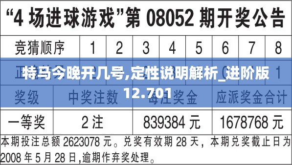 特马今晚开几号,定性说明解析_进阶版12.701