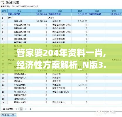 管家婆204年资料一肖,经济性方案解析_N版3.931