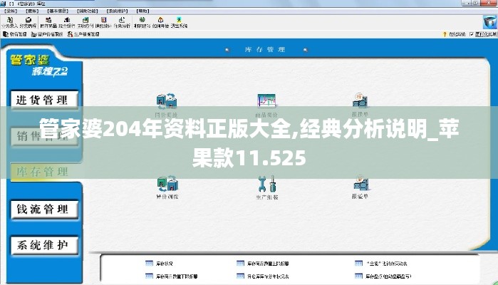 管家婆204年资料正版大全,经典分析说明_苹果款11.525