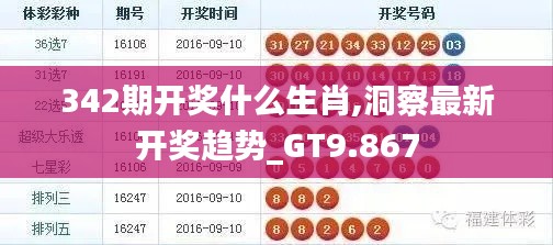 342期开奖什么生肖,洞察最新开奖趋势_GT9.867