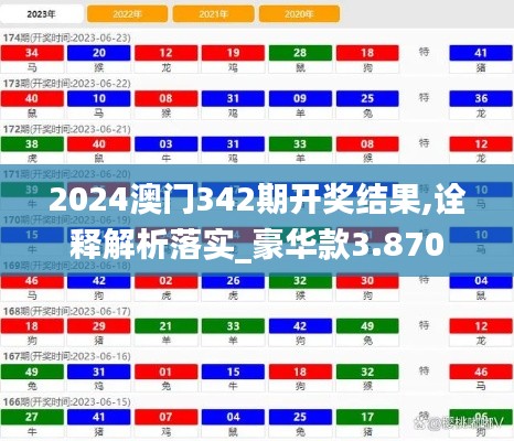 2024澳门342期开奖结果,诠释解析落实_豪华款3.870