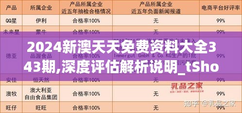 2024新澳天天免费资料大全343期,深度评估解析说明_tShop1.832