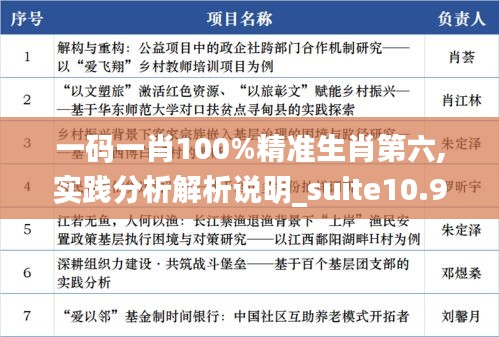 一码一肖100%精准生肖第六,实践分析解析说明_suite10.980