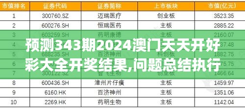 预测343期2024澳门天天开好彩大全开奖结果,问题总结执行方案_模拟版10.396