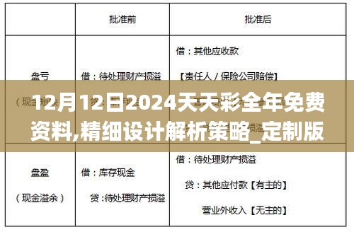 12月12日2024天天彩全年免费资料,精细设计解析策略_定制版5.752