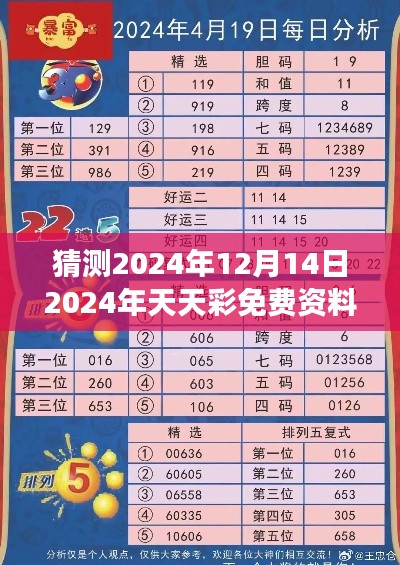 猜测2024年12月14日2024年天天彩免费资料：对数字游戏的神秘吸引力