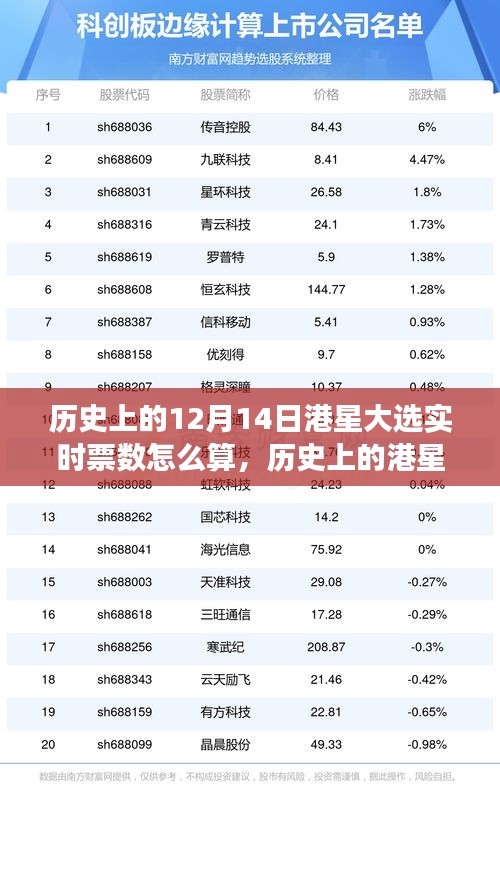 揭秘港星大选实时票数计算背后的故事与细节（历史上的12月14日选举分析）