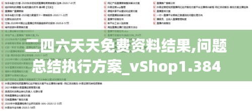 二四六天天免费资料结果,问题总结执行方案_vShop1.384