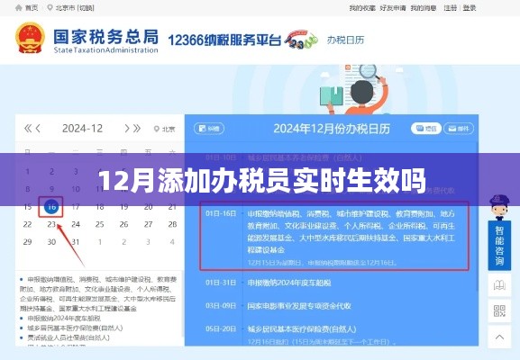 办税员实时生效时间解析，12月办理须知