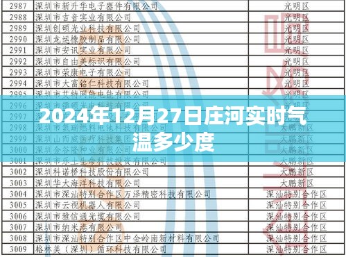 庄河实时气温查询，2024年12月27日气温报告