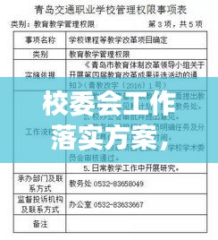 校委会工作落实方案，校委会制度 