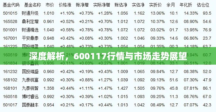 深度解析，600117行情与市场走势展望