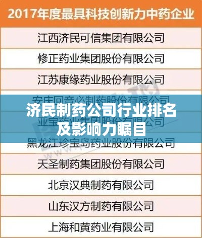 济民制药公司行业排名及影响力瞩目