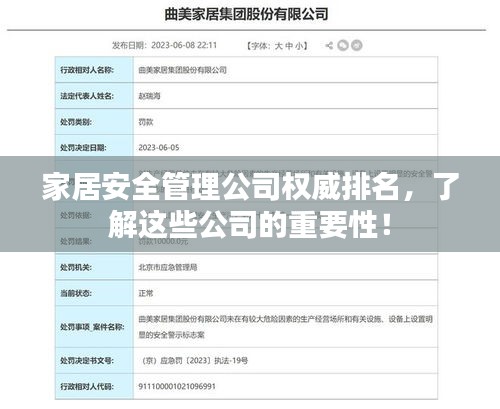 家居安全管理公司权威排名，了解这些公司的重要性！